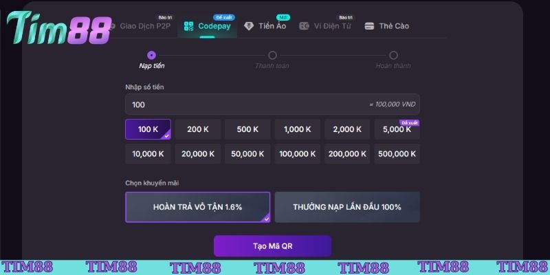 Người chơi có thể sử dụng ví điện tử để nạp rút